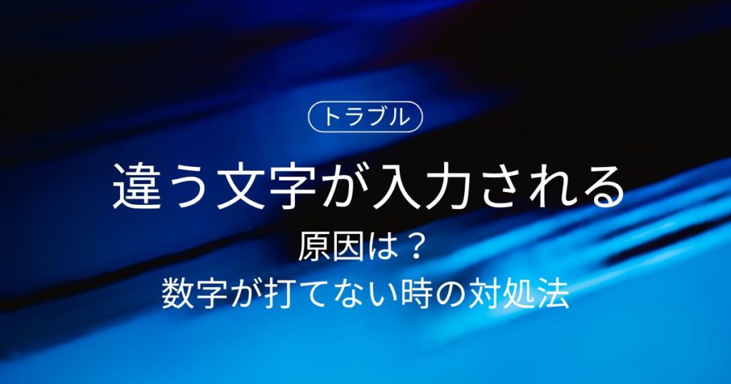キーボードで違う文字が入力される原因は？数字が打てない時の対処法